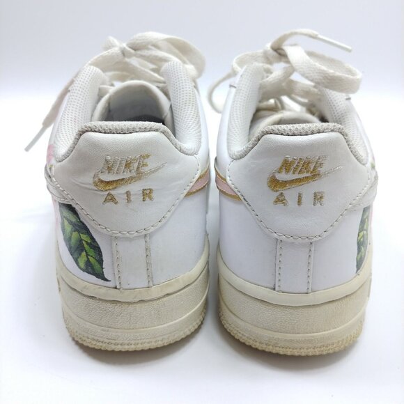 NIKE Air Force 1 Customized Painted Floral Shoes Youth 5.5 / 38 EU 314192-117 - Picture 7 of 8